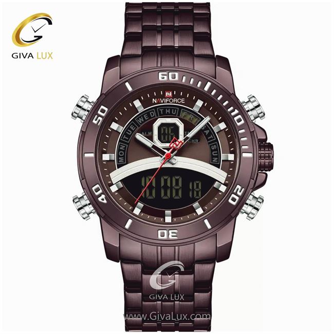 ساعت مچی اورجینال مردانه ناوی فورس|Naviforce|نوی فورس|نیوی فورس دو زمانه کافی | کافی| کافی| کد رفرنس NF9181